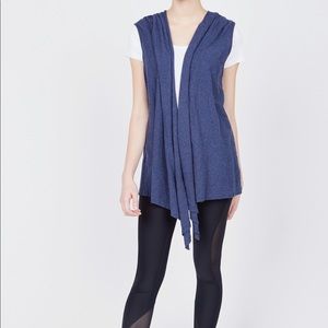 Drape front hooded vest